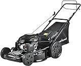 PowerSmart Self Propelled Gas Lawn Mower, 22-Inch 200cc 3-in-1 Walk-Behind Lawn Mowers, Black with Oil