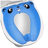 Upgrade Portable Potty Seat with Splash Guard for Toddler, Foldable Travel Potty Seat with Carry Bag, Non-Slip Pads Toilet Potty Training Seat Covers for Baby, Toddlers and Kids (Blue)