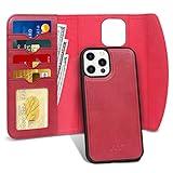 FYY Case Compatible with iPhone 12 Pro Max 5G 6.7', 2-in-1 Magnetic Detachable Wallet Case [Wireless Charging Support] with Card Slots Folio Case for iPhone 12 Pro Max 5G 6.7' Red