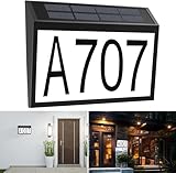 Solar House Number Light Waterproof, Wall Mount Address Numbers Sign, Auto on/off & Customized Letter and Numbers,LED Solar powered address plaques Driveway Marker for Home Garage Yard