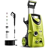Pikulla Electric Pressure Washer, 2030 PSI Pressure Cleaner with Upgraded Swivel Joint，4 Nozzles Tips 26 FT Hose for Car/Patios/Fences/Daily Cleaning Green