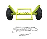 Timber Tuff TMW-83 Heavy Duty Steel 2 Wheel Log Dolly with Chain and Binder for Towing Logs up to 18 Inches in Diameter, 1,100 Pound Capacity, Green