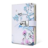ARRLSDB A5 Creative Password Lock Diary, PU Leather Journal with Combination Lock Password Notebook Locking Personal Diary (Style 5)