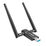 Wireless USB WiFi Adapter for PC - Nineplus 1200Mbps Dual 5Dbi Antennas 5G/2.4G WiFi Adapter for Desktop PC Laptop Windows11/10/8/8.1/7/Vista/XP, Wireless Adapter for Desktop Computer Network Adapters