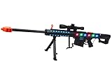 Barrett Sniper Rifle Machine Gun M82A1 Toy War Gun for Kids Boys 107cm High-Powered Flash Electric Gun with Flashing Lights, Firing Sound and Vibration