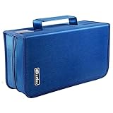 Siveit DVD Case Holder, CD/DVD Case Wallet Binder Holder 160 Capacity CD DVD Cases Organizer Portable CD Binder Wallet for Home Travel (Blue)
