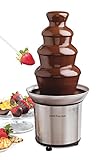 Nostalgia 4 Tier Electric Chocolate Fondue Fountain Machine for Parties - Melts Cheese, Queso, Candy, and Liqueur - Dip Strawberries, Apple Wedges, Vegetables, and More - 32-Ounce - Stainless Steel
