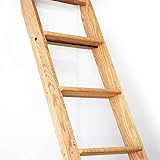 Quite Guide Library Ladder Kit Wooden Ladder 8 Foot 9 Foot 10 Foot Red Oak Unassembled (8' Whole Length)