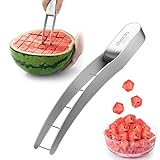 Choxila Watermelon Cutter Slicer,Stainless Steel Watermelon Cube Cutter Quickly Safe Watermelon Knife,Fun Fruit Knives Salad Melon Cutter for Kitchen Gadget