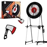 The Black Series Axe Throwing Target Set, Includes 3 Throwing Axes & Bristle Target, Blunted Edges & Lightweight Plastic, Safe for Indoor & Outdoor Use, Fun Adults & Kids Activity