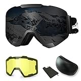 Extra Mile Ski Goggles, Anti-Fog Protection Snowboard Dual Lens for Men Women
