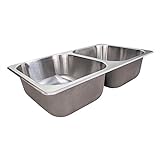 RecPro RV Stainless Steel Sink | 27x16x17' | Double RV Kitchen Sink | RV Sink | Camper Sink | Double Bowl Sink