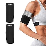 Rhino Valley Sweat Arm Trimmers, Heat & Sweat Increase Arm Shaper Bands for Weight Loss, Sauna Arm Shaper Wraps Trainer Arm Slimming Bands for Men Women Sport Workout, 2XL/3XL, Silver Lining