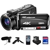 4K Video Camera Camcorder 10X Optical Zoom 120X Intelligent Zoom, 30MP 24FPS Auto Focus Vlogging Camera 3.0' IPS Touch Screen Digital Camera with Microphone, Tripod, Remote Control, 32G SD Card