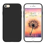 GUAGUA iPhone 6S Plus Case iPhone 6 Plus Case Liquid Silicone Gel Rubber Cover with Soft Microfiber Cloth Lining Cushion Case Slim Fit Shockproof Protective Phone Cases for iPhone 6S Plus/6 Plus Black