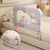 Abdtech Bed Guard Rail for Toddlers - 32 inches Lift Foldable Toddler Bed Rails for Kids - Safety Baby Bed Rail Guard with Reinforced - Great Fit for Kids Twin Double, Full Size, Queen, King Size Bed
