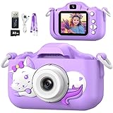 Mgaolo Kids Camera Toys for 3-12 Years Old Boys Girls Children,Portable Child Digital Video Camera with Silicone Cover, Christmas Birthday Gifts for Toddler Age 3 4 5 6 7 8 9 (Cat Purple)