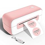 Pink Label Printer, Thermal Label Printer 4x6, Shipping Label Printer for Small Busines, Thermal Printer Compatible with Amazon, Ebay, Shopify, Etsy, UPS, FedEx, DHL, etc