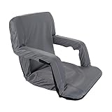 Camco Portable Stadium Seat | Ideal for Benches, Picnics, The Beach, Outdoor Concerts, Sporting Events, and More | Grey (53101)