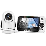 Baby Monitor,Vtimes 5” Display Video Baby Monitor with Camera and Audio Remote Pan-Tilt-Zoom 355°Rotatable Wide View,No WiFi Two Way Audio Talk,Infrared Night Vision,8 Lullabies for Newborn/Eldy/Pet