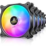 Antec 120mm Case Fan, RGB Case Fans, 5 Packs RGB Fans, PC Fan, 4-PIN RGB, F12 Series