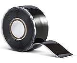 1inx10' Black Self-Fusing Silicone, Hose Repair Tape, Heavy Duty and Leak Proof Rubber Hose Tape, Pipe for Water, (0.5mm in Thickness)