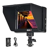 VILTROX DC-70 II 7 inch Camera Video Monitor, 4K Camera Field Monitor Kit with HDMI AV Input/Output for Canon Nikon Sony DSLR Camera, Peaking Focus Assist Video Monitor with Sunshade Hood/Battery
