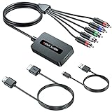 Male Component to HDMI Converter Cable with HDMI and Component Cables for DVD/STB with Female Component Output to Display on HDTVs, 1080P YPbPr to HDMI Converter, Component in HDMI Out Adapter…