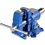 BestEquip 6' Heavy Duty Bench Vise , Double Swivel Rotating Vise Head/Body Rotates 360° ,Pipe Vise Bench Vices 30Kn Clamping Force,for Clamping Fixing Equipment Home or Industrial Use