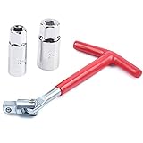 MIKKUPPA Spark Plug Socket Wrench, T-handle Universal Spark Plug Wrench 16mm (5/8') & 21mm (13/16') Remover Installer