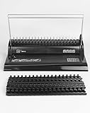 Binditek Comb Binding Machine, 19-Hole, 145 Sheet, Comb Punch Binder Machine with Starter Kit 30 PCS 1/2' Binding Combs, Comb Binder Machine for Letter Size, A5 or Smaller Sizes,Office Christmas Gifts