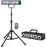 KeoBin DJ Light with Stand, Pro 6 in 1 DMX & Sound Activated Laser Light Show Machine with Disco Ball Light, RGBW & UV Strobe Party Lights with Dj Light Stand for Home Party Gig Bar Stage Lighting