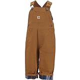 Carhartt Baby-Boys Washed Canvas Bib Overall, Carhartt Brown, 24 Months