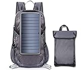ECEEN Solar Backpack Foldable Hiking Daypack with 5V Power Supply