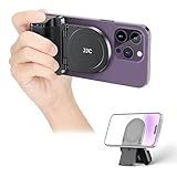 JJC Magnetic Phone Camera Grip Handle with Wireless Shutter Remote, Magsafe Camera Handle Bluetooth Bracket for iPhone Android Smartphone with 1/4” Tripod Screw for Video Photo Shooting (Black)
