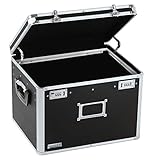 Vaultz Portable File Box - 17.5 x 14 x 12.5 Inch Legal/Letter Size Storage Box with Dual-Combination Locking for Document Filing and Organization,Black