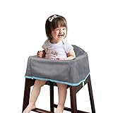 Solfres Dual-Belt High Chair Cover, Baby High Chair Cover, Upgrade Version, for Wooden or Restaurant High Chair, Sturdy and Robust Material, Gray