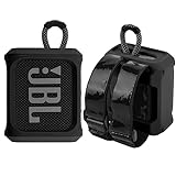 TXesign Silicone Case for JBL Go 3 Portable Speaker with Removable Strap for Bike Golf Cart Travel Carrying Case Protective Sleeve Speaker Cover (Black)