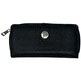 Stone Mountain Women's Leather Ludlow Clutch Wallet with Checkbook Cover Black