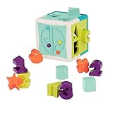 Battat – Shapes, Numbers & Letters – Toddler Sorting Activity Cube – Dexterity Toy – Bead Maze – 2 Years + – Shape Sorter Cube