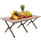 ROSAYHII 4ft Aluminum Camping Table, Height Folding Camping Table with Carry Bag, Portable Table for Indoor & Outdoor Party, Travel, BBQ and Hiking