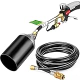 Propane Torch Weed Torch High Output 500,000 BTU, with Turbo Trigger Push Button Igniter (Piezo Electric Ignition) Heavy Duty Multifunctional Burner for Ice Snow Melter, Roofing, Roads (6.5 ft Hose)