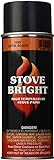 Stove Bright Fireplace Satin Black Paint - High Temp Satin Black Spray Paint, Withstands up to 1200° F, Quick Drying, Retains Color, Easy Application