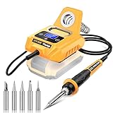 Cordless Soldering Station for Dewalt 20V Max Battery - Electric Digital LCD Display Soldering Iron Station Fast Heating Up Soldering Station for DIY, Appliance Repair (Battery Not Included)