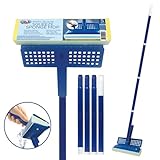 Lola Products Natural Cellulose Squeeze Sponge Mop | Absorbs and Wicks Moisture | Tile, Linoleum & Hard Surface Cleaner | Refillable | Economical & Washable 9” Wide Head w/ Eco-friendly 4-Piece Handle