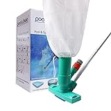 POOLWHALE Portable Pool Vacuum Jet Underwater Cleaner W/Brush,Bag,6 Section Pole of 56.5'(No Garden Hose Included),for Above Ground Pool,Spas,Ponds & Fountains