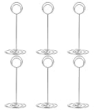 Radezon 10 Pack 8.75 inch Tall Table Number Holders Place Card Holder Table Picture Holder Wire Photo Holder Clips Picture Memo Note Photo Stand (Silver)