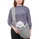 FEimaX Dog Sling Carrier, Pet Papoose Slings Bag for Small Dogs Cats, Puppy Hands Free Satchel Tote Pouch Carriers Doggie Crossbody Shoulder Carry Bags for Outdoor Travel (Grey)