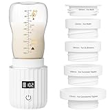 SYPEVIN Portable Bottle Warmer, Fast Heating Travel Bottle Warmer with 5 Adapters,Baby Bottle Warmer with Temperature Control, Rechargeable Bottle Warmer for Breastmilk (Bottle Warmer, Bottle Warmer)