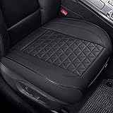 Black Panther Luxury Faux Leather Car Seat Cover Front Bottom Seat Cushion Cover, Anti-Slip and Wrap Around The Bottom, Fits 95% of Vehicles - 1 Piece,Black